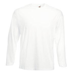Fruit of the Loom SC201 - T-Shirt Homme Manches Longues Coton Blanc