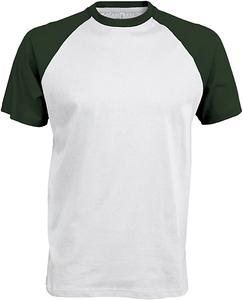 Kariban K330 - BASE BALL > T-SHIRT BICOLORE MANCHES COURTES White / Forest Green