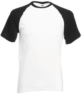 Fruit of the Loom SC61026 - T-Shirt Base-Ball Blanc/Noir