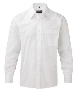 Russell Collection RU934M - Chemise Popeline Homme Manches Longues Blanc