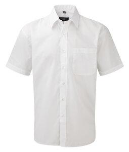 Russell Collection RU935M - Chemise En Popeline Homme Manches Courtes Blanc