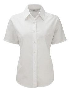 Russell Collection RU933F - Chemise Oxford Femme Manches Courtes Blanc