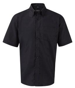 Russell Collection RU933M - Chemise Oxford Homme Manches Courtes Noir