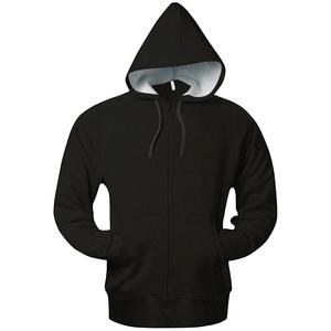 Kariban KB444 - Sweat-shirt à capuche contrasté épais zippé Noir