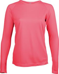 ProAct PA444 - T-SHIRT SPORT MANCHES LONGUES FEMME Fluorescent Pink