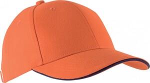 K-up KP011 - ORLANDO - CASQUETTE HOMME 6 PANNEAUX Orange / Navy