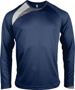 ProAct PA409 - T-SHIRT SPORT MANCHES LONGUES ENFANT Sporty Navy / White / Storm Grey