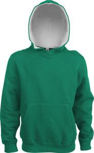 Kariban K453 - SWEAT-SHIRT CAPUCHE CONTRASTÉE ENFANT Light Kelly Green / White