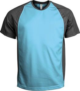ProAct PA467 - T-SHIRT BICOLORE SPORT MANCHES COURTES UNISEXE Light Turquoise / Dark Grey
