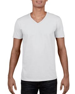 Gildan GI64V00 - T-Shirt Homme Col V 100% Coton Blanc