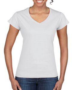 Gildan GI64V00L - T-Shirt Femme Col V Blanc