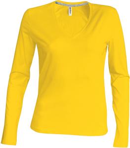 Kariban K382 - T-SHIRT COL V MANCHES LONGUES FEMME Jaune