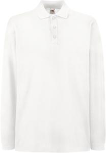 Fruit of the Loom SC63310 - Polo Piqué Manches Longues Blanc