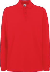 Fruit of the Loom SC63310 - Polo Piqué Manches Longues Rouge