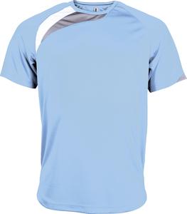 ProAct PA436 - T-SHIRT SPORT MANCHES COURTES UNISEXE Sky Blue / White / Storm Grey