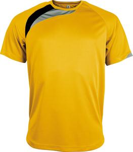 ProAct PA436 - T-SHIRT SPORT MANCHES COURTES UNISEXE Sporty Yellow / Black / Storm Grey