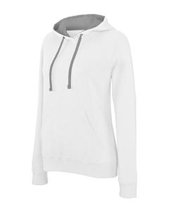 Kariban K465 - Sweat-shirt capuche contrastée femme White / Fine Grey