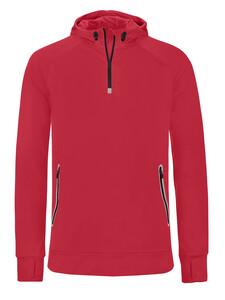 Proact PA360 - Sweatshirt capuche 1/4 zip sport Rouge