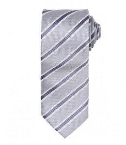 Premier PR783 - Cravate rayée et gaufrée Silver/Dark Grey
