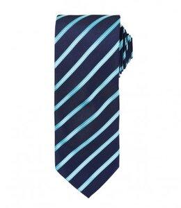 Premier PR784 - Cravate à rayures Navy/Turquoise