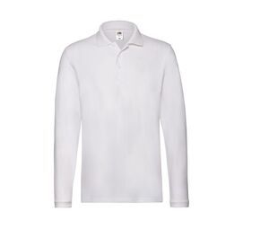 Fruit of the Loom SC384 - Polo Manches Longues Homme Premium White