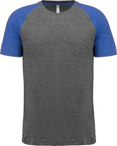 Proact PA4010 - T-shirt Triblend bicolore sport manches courtes adulte Grey Heather / Sporty Royal Blue Heather
