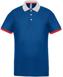 Proact PA489 - Polo piqué performance homme Sporty Royal Blue / White / Red