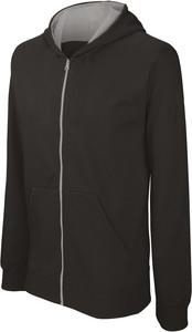 Kariban K486 - Sweat-shirt zippé capuche enfant Black / Fine Grey