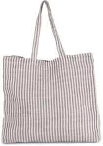 Kimood KI0236 - Sac shopping à rayures en juco Steel Grey / Natural