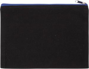 Kimood KI0722 - Pochette en coton canvas - grand modèle Black / Royal Blue