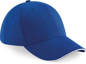 Beechfield B20 - Casquette homme Athleisure - 6 panneaux Bright Royal / White