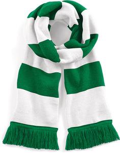 Beechfield B479 - Écharpe homme rayée Stadium Kelly Green / White