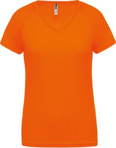 Proact PA477 - T-shirt de sport manches courtes col v femme Fluorescent Orange