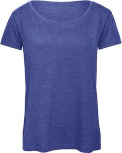 B&C CGTW056 - T-shirt Triblend col rond Femme Heather Royal Blue
