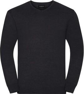 Russell Collection RU710M - Pullover Homme Col V Charcoal Marl