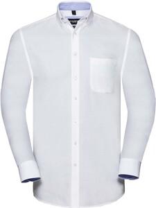 Russell RU920M - CHEMISE OXFORD LAVÉE MANCHES LONGUES White/Oxford Blue