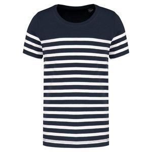 Kariban K3035 - T-shirt marin col rond Bio enfant Navy / White Stripes