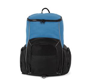 Kimood KI0176 - Sac à dos de sport recyclé avec porte-objets Light Royal Blue / Black