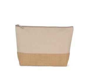 Kimood KI0276 - Pochette en toiles de coton et jute Light Sand / Natural