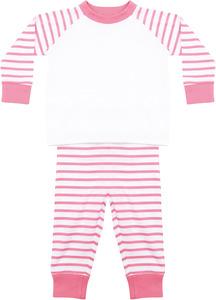 Larkwood LW072 - Pyjama à rayures Rose / Blanc