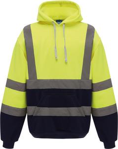 Yoko YHVK05 - Sweatshirt capuche haute visibilité Hi Vis Yellow/Navy