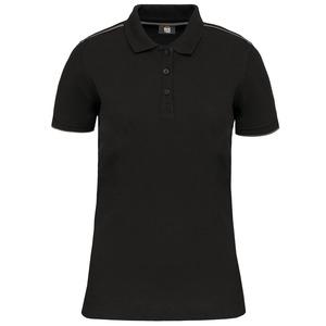 WK. Designed To Work WK271 - Polo DayToDay contrasté manches courtes femme Black / Silver