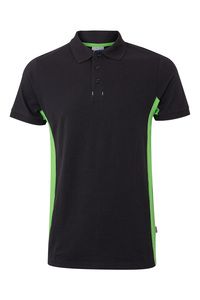 Velilla 105504 - POLO BICOLORE MC Black/Lime Green